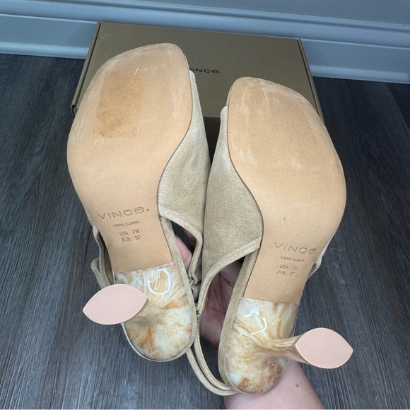 Vince Quest Dune Suede Slingback Sandal Heels - Picture 11 of 13